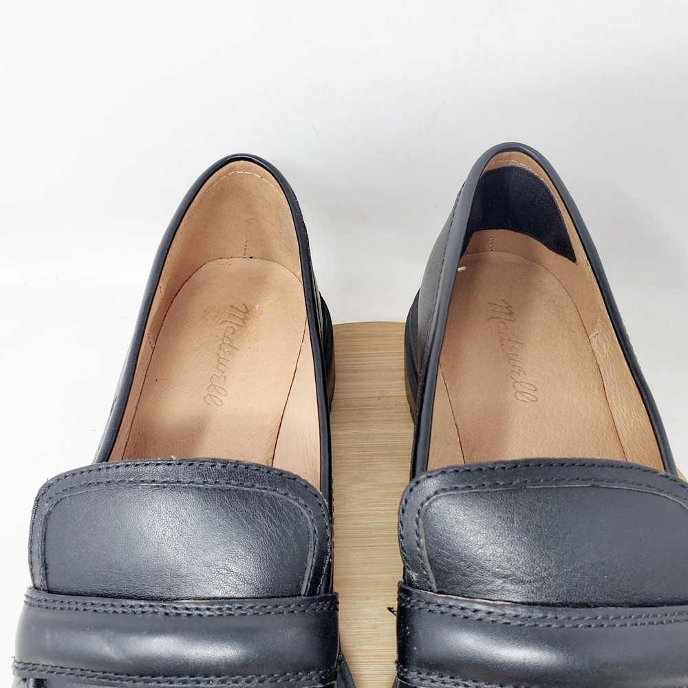 Madewell Chunky Loafer Womens 11 Bradley Black‎ Leather Platform Lug Sole Shoes - Picture 5 of 13